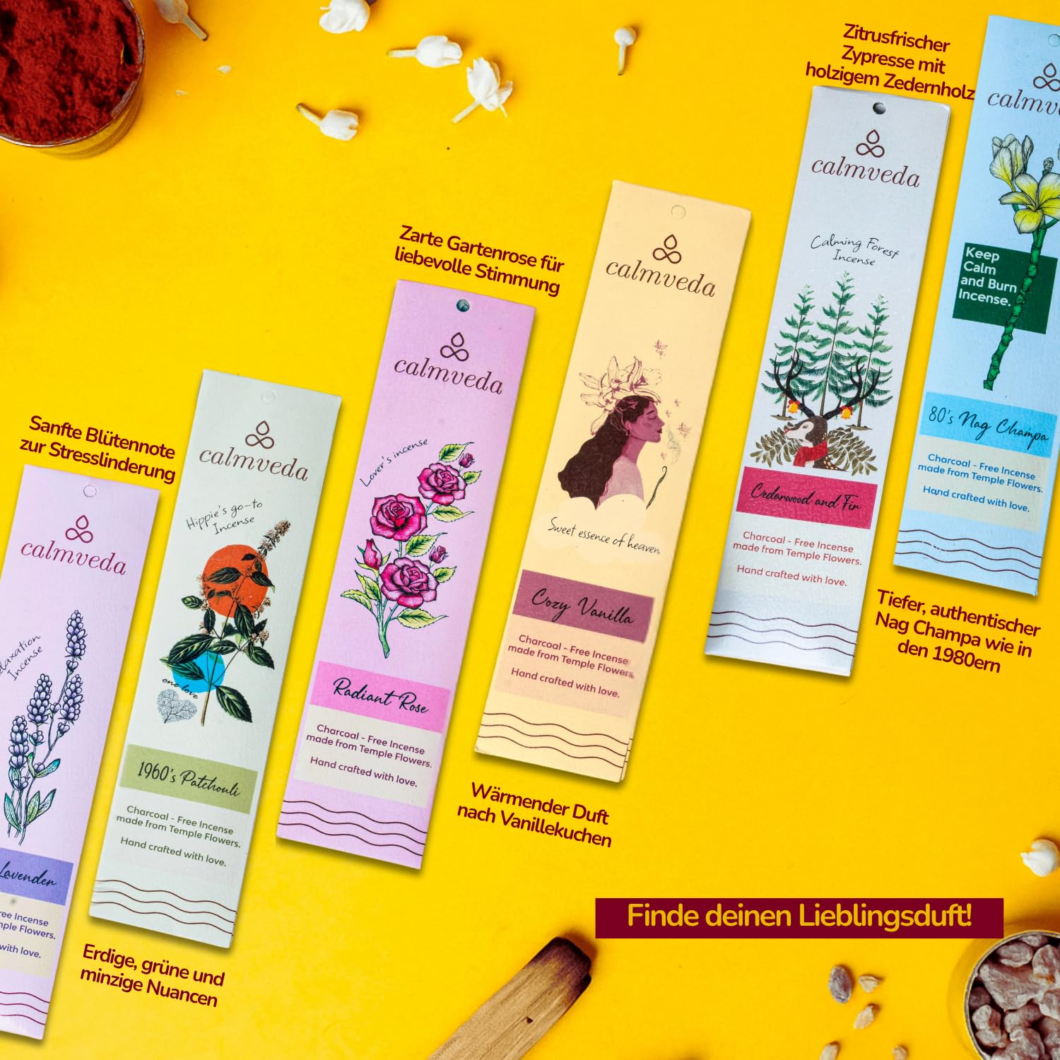 Frankincense Räucherstäbchen Weihrauch mit Myrrh - (80 weihrauch stäbchen) Kirche Räuchern, Recycelte Blüten | Weihrauch zum Räuchern | Räucherstäbchen Set mit räucherwerk