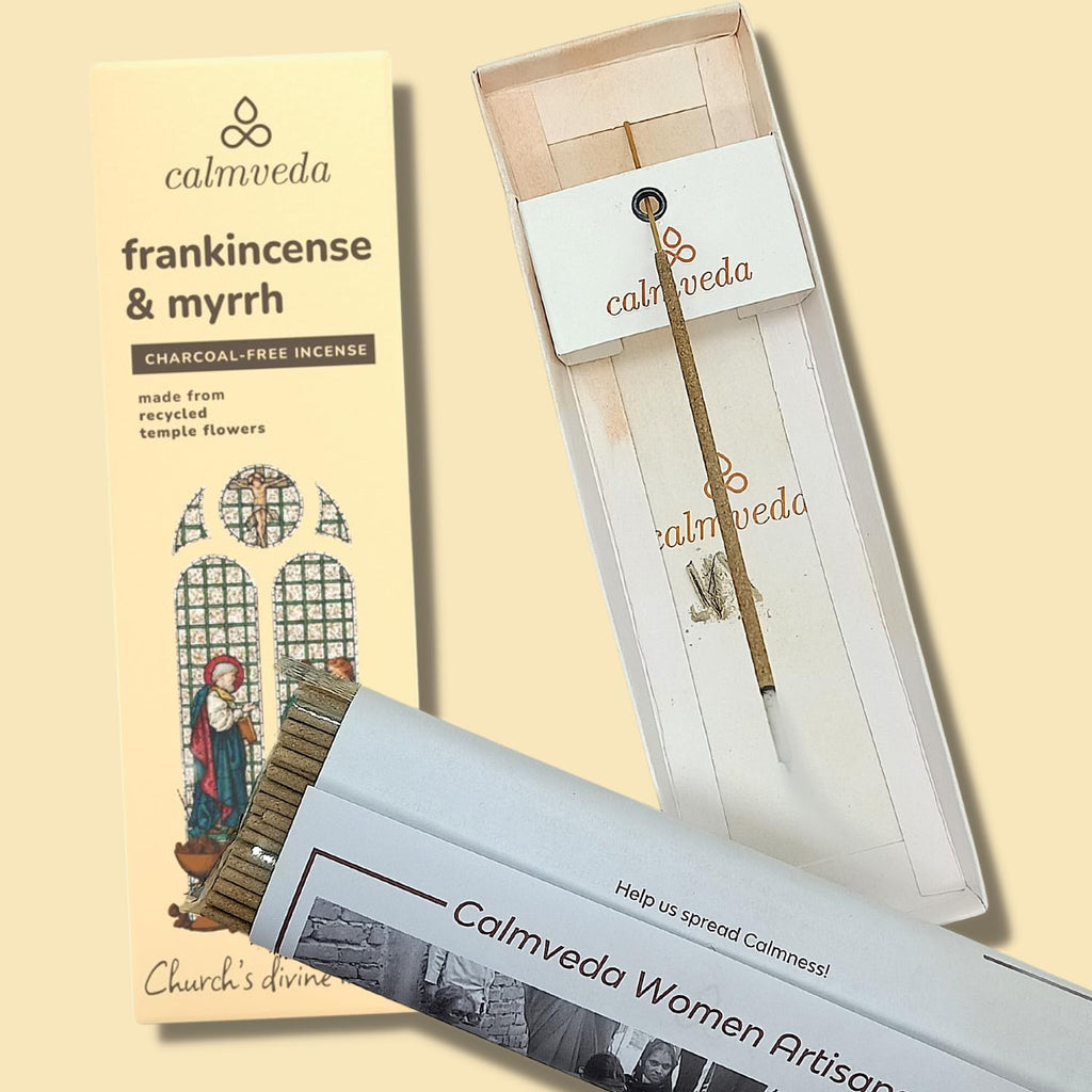 Frankincense Räucherstäbchen Weihrauch mit Myrrh - (80 weihrauch stäbchen) Kirche Räuchern, Recycelte Blüten | Weihrauch zum Räuchern | Räucherstäbchen Set mit räucherwerk