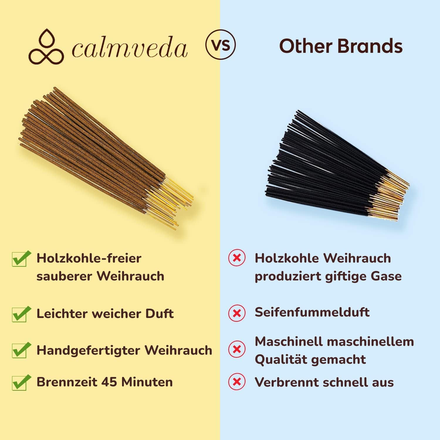 Frankincense Räucherstäbchen Weihrauch mit Myrrh - (80 weihrauch stäbchen) Kirche Räuchern, Recycelte Blüten | Weihrauch zum Räuchern | Räucherstäbchen Set mit räucherwerk