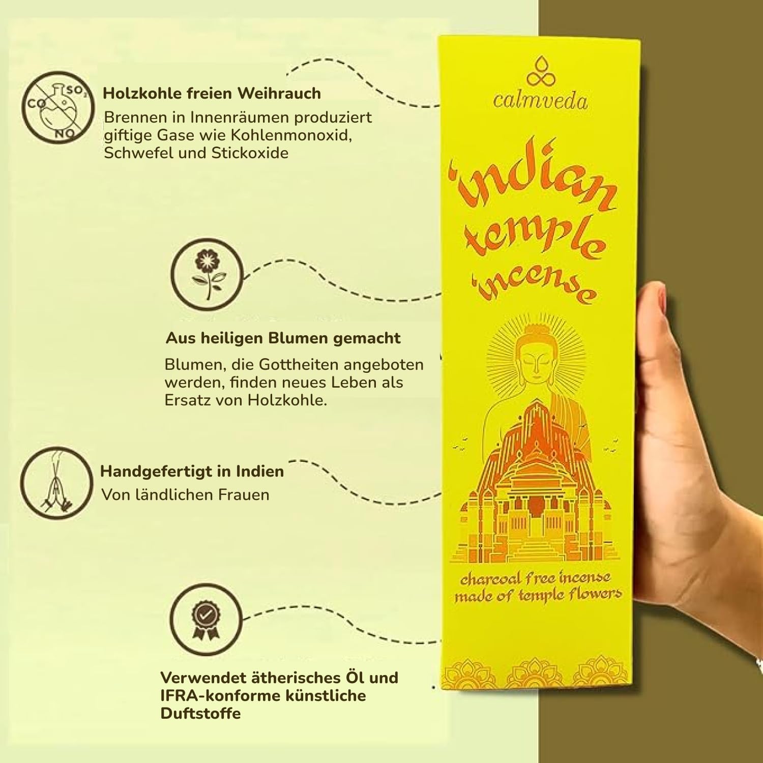 Frankincense Räucherstäbchen Weihrauch mit Myrrh - (80 weihrauch stäbchen) Kirche Räuchern, Recycelte Blüten | Weihrauch zum Räuchern | Räucherstäbchen Set mit räucherwerk