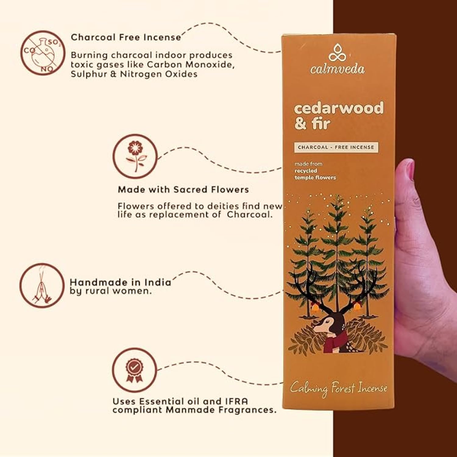 Frankincense Räucherstäbchen Weihrauch mit Myrrh - (80 weihrauch stäbchen) Kirche Räuchern, Recycelte Blüten | Weihrauch zum Räuchern | Räucherstäbchen Set mit räucherwerk
