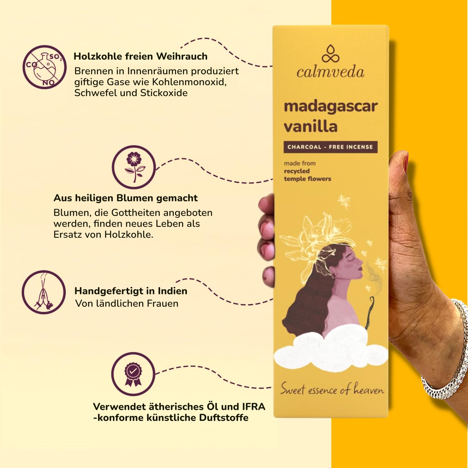 Frankincense Räucherstäbchen Weihrauch mit Myrrh - (80 weihrauch stäbchen) Kirche Räuchern, Recycelte Blüten | Weihrauch zum Räuchern | Räucherstäbchen Set mit räucherwerk
