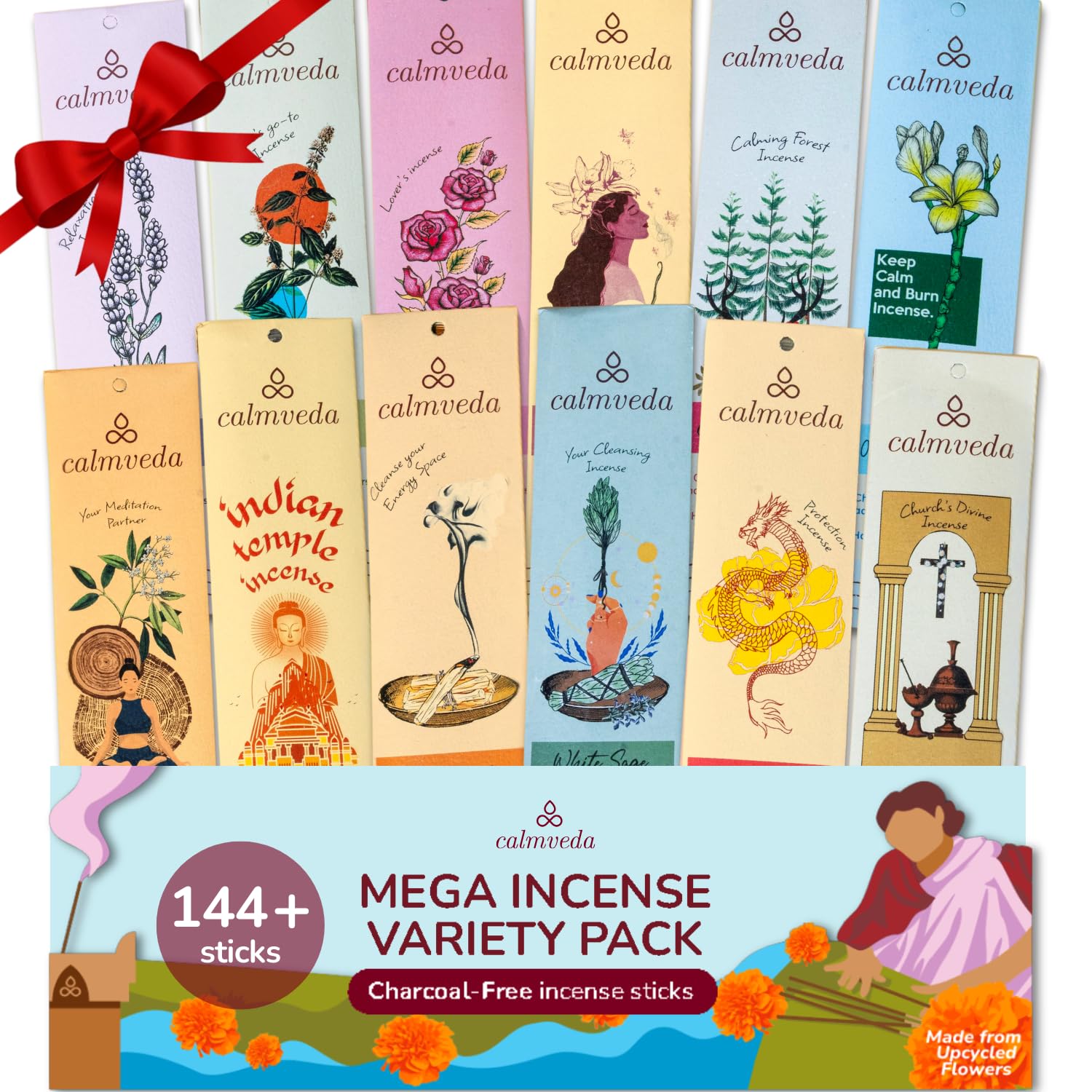 Frankincense Räucherstäbchen Weihrauch mit Myrrh - (80 weihrauch stäbchen) Kirche Räuchern, Recycelte Blüten | Weihrauch zum Räuchern | Räucherstäbchen Set mit räucherwerk